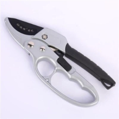 Gunting Pemangkas Tersegmentasi Dua Warna Perak dan Hitam